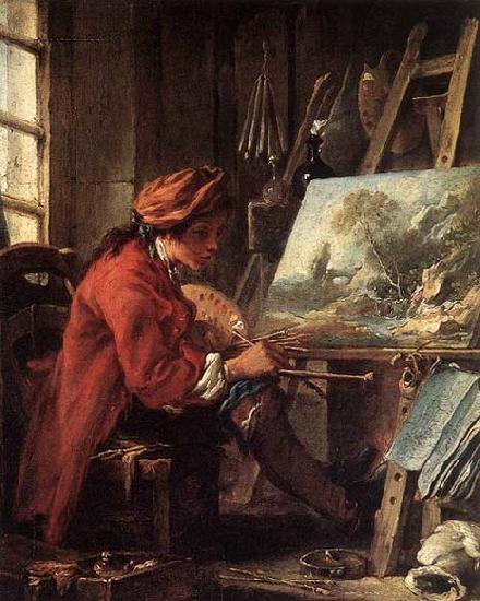 Francois Boucher Painter in his Studio oil painting image